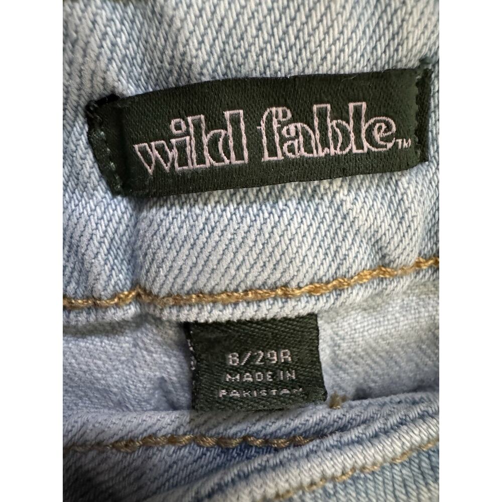 Wild Fable Ripped Knee Highest Rise Baggy Jeans Light Wash, Size 8/29r - Picture 3 of 5
